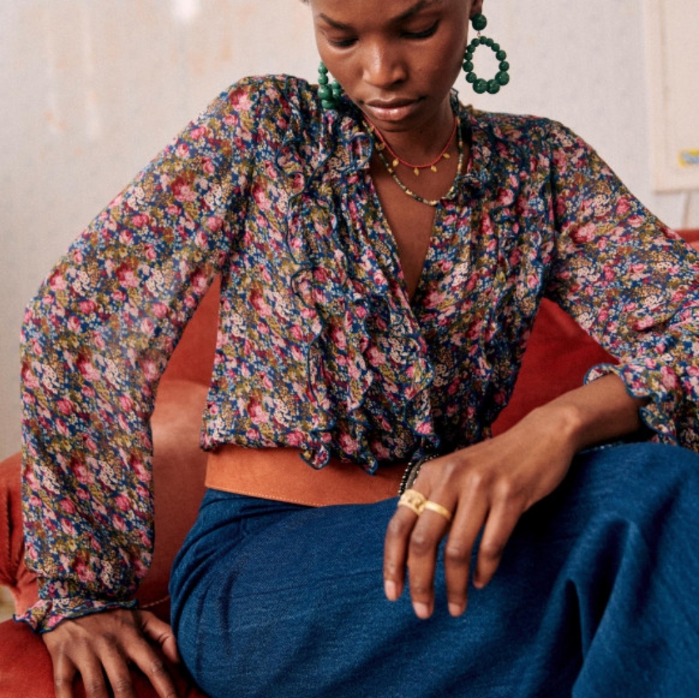 Sezane Celine Blouse in English Countryside